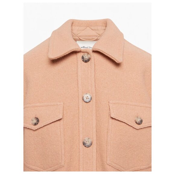 Aritzia Wilfred Free Autumn Shirt Jacket Womens Size XXL 2X Beige Tan 100% Wool - Picture 14 of 16